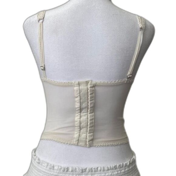 Victoria Secret ivory lace bustier corset top floral mesh - Picture 3 of 8